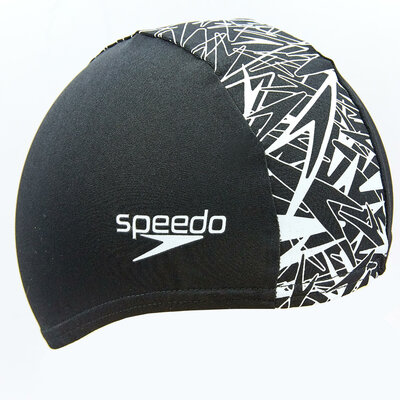 Шапочка для плавания Speedo Boom 72B351 лайкра, нейлон черно-белый 