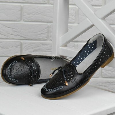 Туфли натуральная кожа Comfort Турция женские на маленьком каблуке черные кожаные туфли