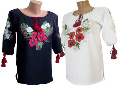40-64, Вишиванка жіноча з квітами, Женские вышиванки, Жіноча вишиванка. сорочка блузка,