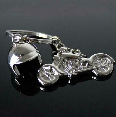 новый 3D Имитационная модель брелок мотоцикл со шлемом брелок держатель для ключей