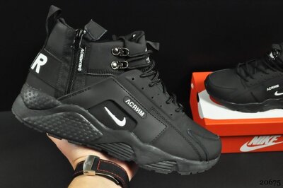 ботинки Nike Air Huarache арт 20675 зимние, мужские, черные 