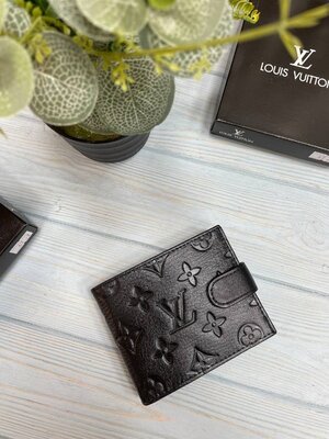 Кожаный мужской кошелек Louis Vuitton Луи Виттон с коробкой кожаное мужское портмонэ