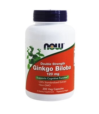 Now Foods Гинкго Билоба 200 капсул Ginkgo Biloba 120 mg