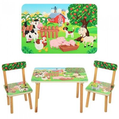 Детский столик со стульчиками деревянный 501-10