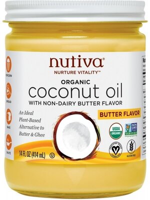 Nutiva Органическое кокосовое масло с ароматом сливочного масла 414 мл Organic Coconut Oil Buttery