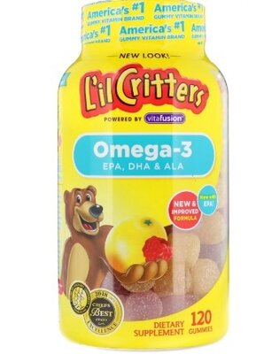 L'il Critters Детские мармеладные конфеты с омегой 3 120 шт Omega-3 Raspberry-Lemonade Flavors 120 G