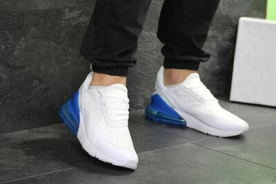 Мужские летние кроссовки Nike Air Max 270,белые с синим