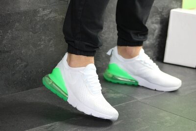 Мужские летние кроссовки Nike Air Max 270,белые с зеленым