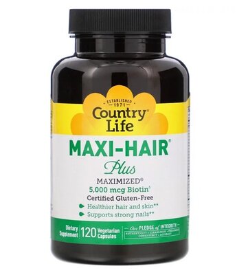 Maxi Hair Plus. Здоровые волосы, ногти, кожа. 5000 мкг биотина, 120 шт. Сша