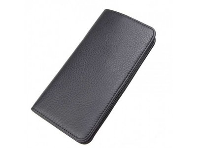 Мужской кожаный кошелек портмоне, бумажник, кошелек 8109A черный натуральная кожа