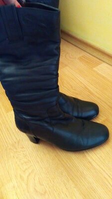 Шкіряні чоботи жіночі, сапоги женские кожаные, зимові, розмір 39, сапоги на каблуке