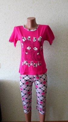 Женская пижама футболка c бриджами, Турция, S, M, L, Хl