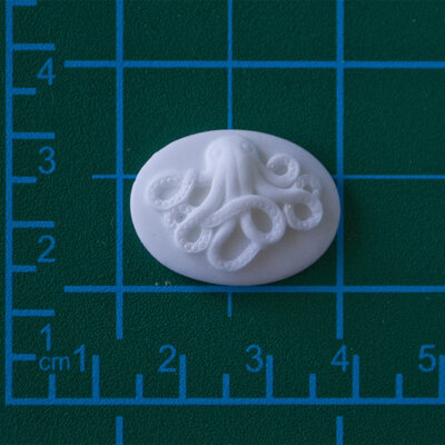 Камея ручной работы, из полимерной глины, осьминог октопус