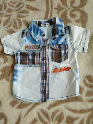 Джинсовый костюм рубашка и шорты на мальчика 3 года