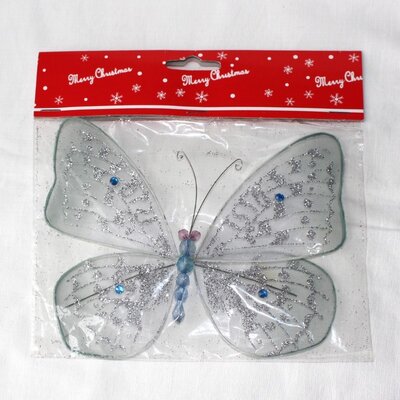 Бабочка из органзы, декоративная бабочка на шторы 17х15 см