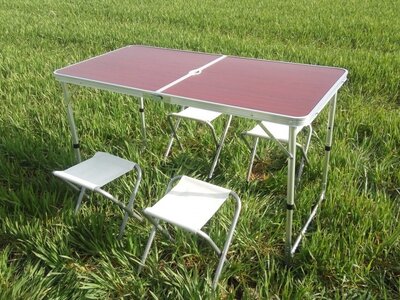 Стол для пикника раскладной со 4 стульями Rainberg RB-333/9300 120х60х6.5 см