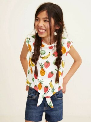 топ, футболка, майка, футболочка, с завязками, для девочки, 128 см, Mango