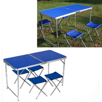 Стол раскладной 4 стула Folding table NO.1 Синий