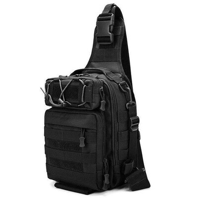 Большая черная тактическая сумка-рюкзак