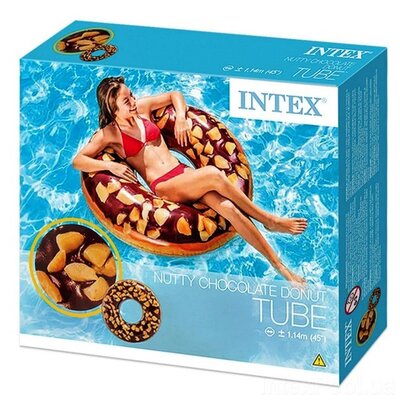 Надувной круг Intex 56262 «Шоколадный пончик», 114 см