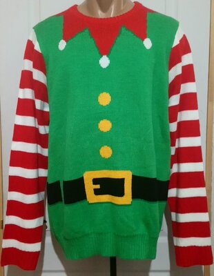 Рождественский свитер, эльфийский свитер, новогодний. С бирками
