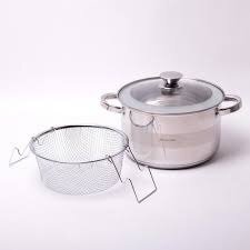 Набор посуды кастрюля с крышкой 6.5 л вкладка дуршлаг для макарон Kamille 3 предмета