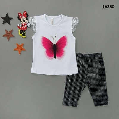 Летний костюм Бабочка для девочки футболка и бриджи
