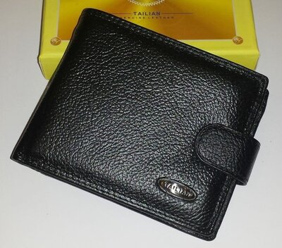 Мужской кошелёк из натуральной кожи Tailian T120D-H39-B Black