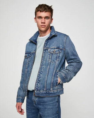 Мужская джинсовая куртка от Pull&Bear, S, оригинал, Испания