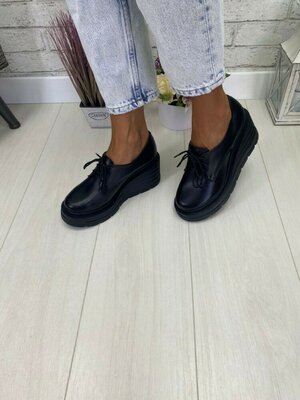 Ботинки женские ботильоны осенние натуральная кожа кожаные замш замшевые черные черный на платформе