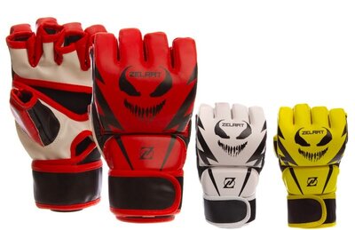 Перчатки для смешанных единоборств MMA Zelart 1374 размер S-XL 3 цвета 