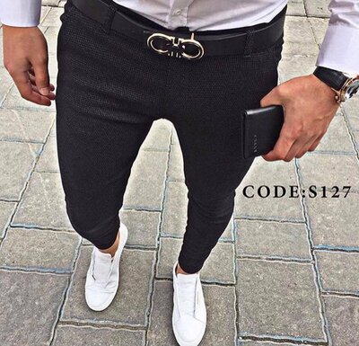 2020. Варианты Мужские стильные брюки, штаны, полоска, клетка серые черные классика 0-213