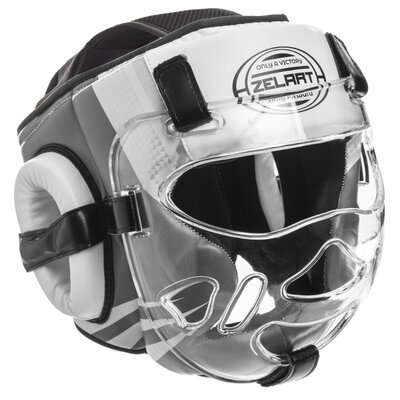 Шлем для единоборств с прозрачной маской Zelart 1360 шлем с пластиковой маской размер М-Xl