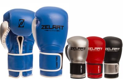 Перчатки боксерские на липучке Zelart 1384 10-14 унций, PU 4 цвета