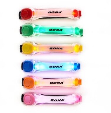 Bona Бонабраслет светящийся для спорта, бега подростковый, взрослый, для велосипедистов разные цвета