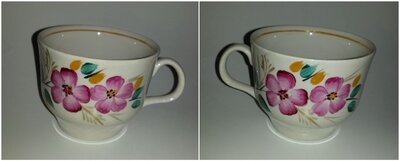 Посуда чашка чайная с сервиза цветы легкая по весу чашки кружка кружки