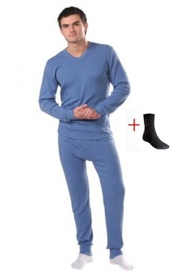 Тёплое нательное бельё мужское 100 % хлопок зимнее нательное пижама Термо носки в подарок Columbia