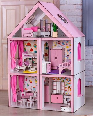 Домик для кукол Барби с мебелью и текстилем, LOL OMG. Будиночок для ляльок Barbie, Лол Омг