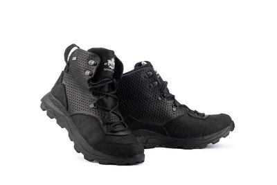 Мужские ботинки кожаные зимние черные-нубук Extrem 1220/59-01