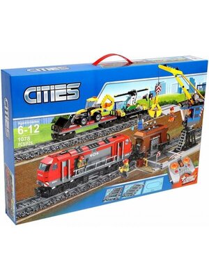 Конструктор Лего Сити Грузовой поезд на управлении 1078 деталей аналог 60098 Lego Train