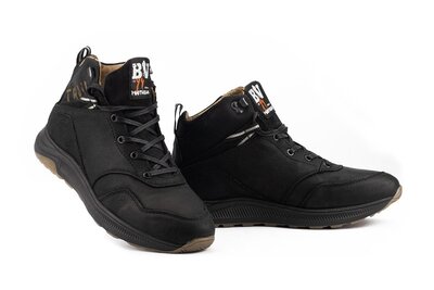 Мужские ботинки кожаные зимние черные Belvas 20135