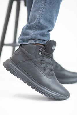 Мужские ботинки кожаные зимние черные Trike 420