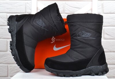 Дутики детские зимние сапоги Nike унисекс черные