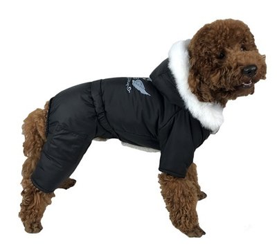 Одежда для собак зимний комбинезон на меху черный