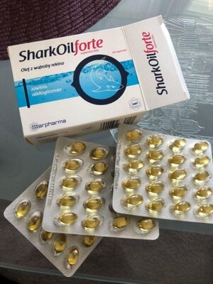 витамины Акулий жир 400 мг, Омега - 3 / Shark Oil Forte 400 mg / 60 кап