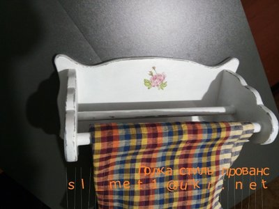 вешалка для полотенец в стиле прованс Розочки 37x17x15