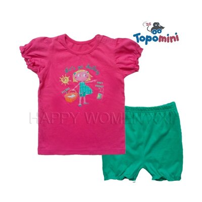 Костюм летний для девочки 1-2 года Topomini комплект на лето футболка шорты скидка распродажа дешево