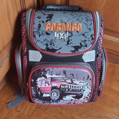 Школьный каркасный ортопедический рюкзак ранец портфель для мальчика Gorangd 4x4 с машиной джип