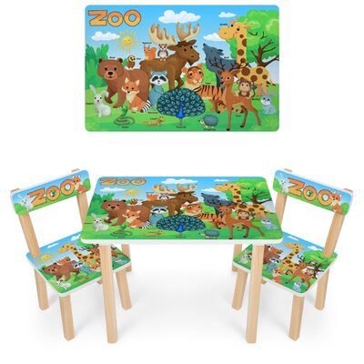 Дитячий столик зі стільчиками деревяний 501-109 EN