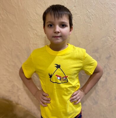 Футболка детская желтая качественная , злые птички детская футболка, Angry Birds футболка детская